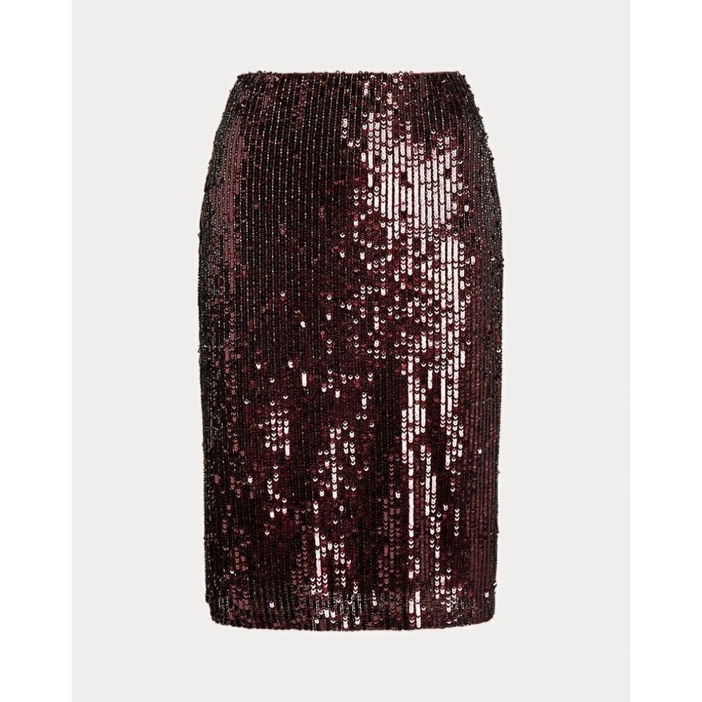 NEW Lauren Ralph Lauren Women's 22W Sequined Tulle Pencil Skirt • Reg Price $295